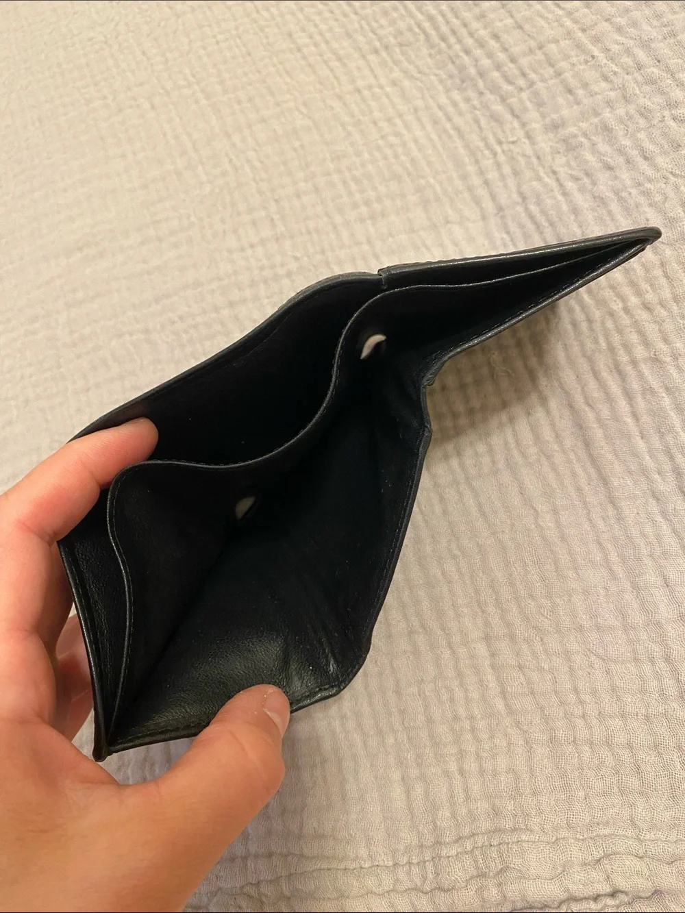 Tumi Black Leather Trifold Wallet- Card Holder